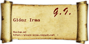 Glósz Irma névjegykártya